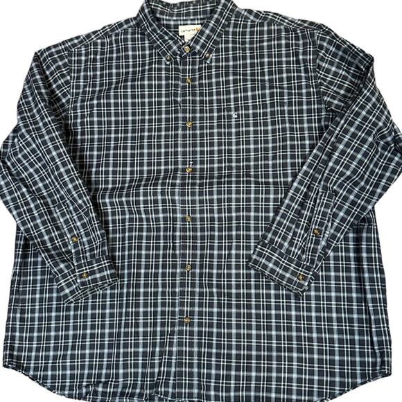 Carhartt Other - Carhartt Mens 4XL Plaid Blue Long Sleeve Button Up  Shirt